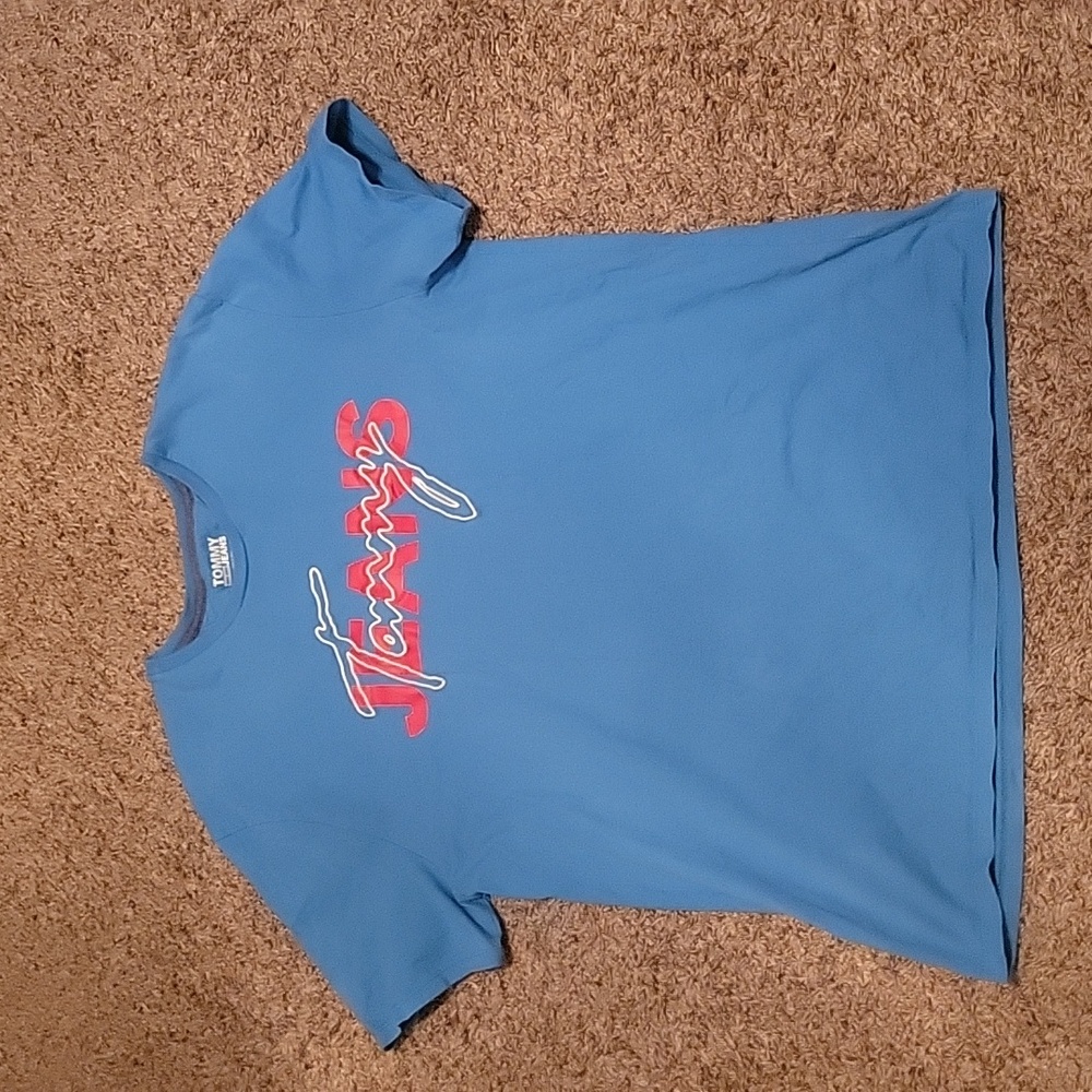 **BARELY WORN** Blue Tommy Hillfiger tee shirt men's size XL